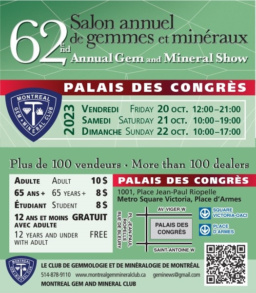 Montreal Annual Gem and Mineral Show 2023